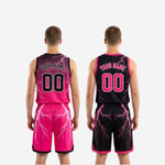 Close detail of the matching shorts showing lightning bolt sublimation and front number placement on the pink side