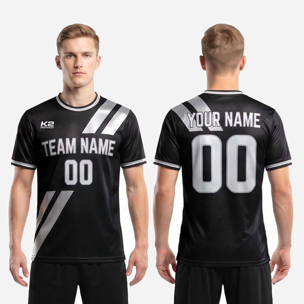 Breathable Mesh Custom Sublimation Soccer Shirts - Black