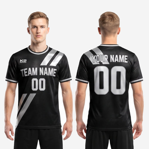 Breathable Mesh Custom Sublimation Soccer Shirts - Black