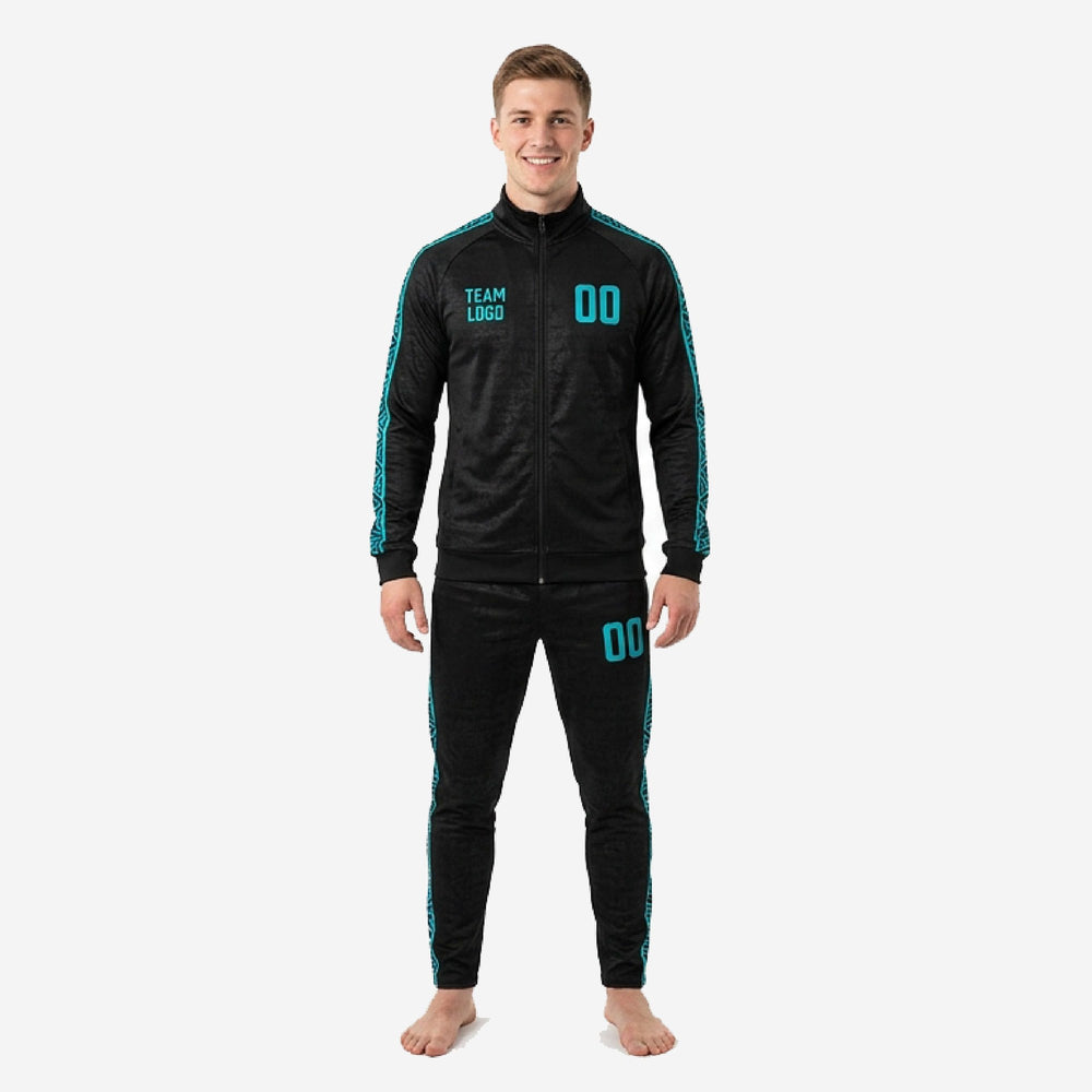 Black Teal Colorway - Custom Teal Soccer Tracksuit Set