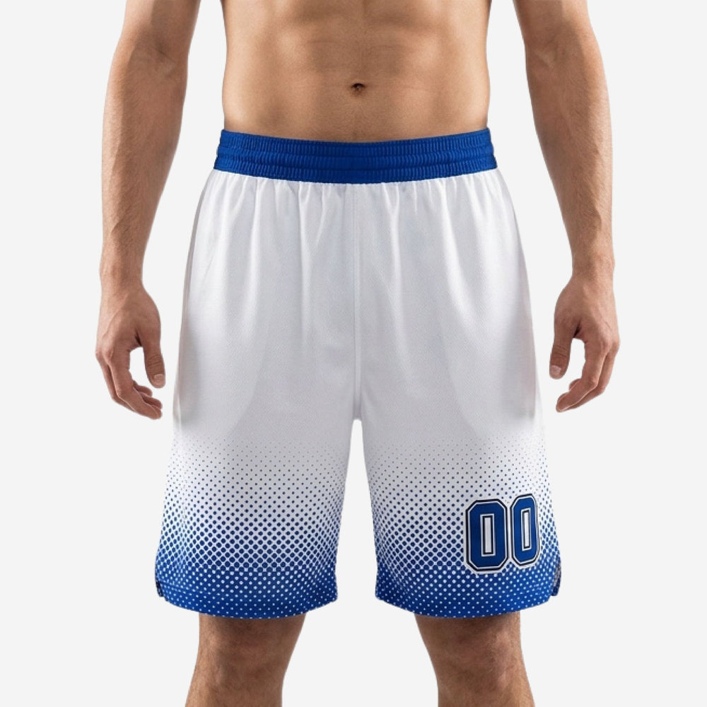 Custom Blue and White Basketball Shorts - Team Order Set