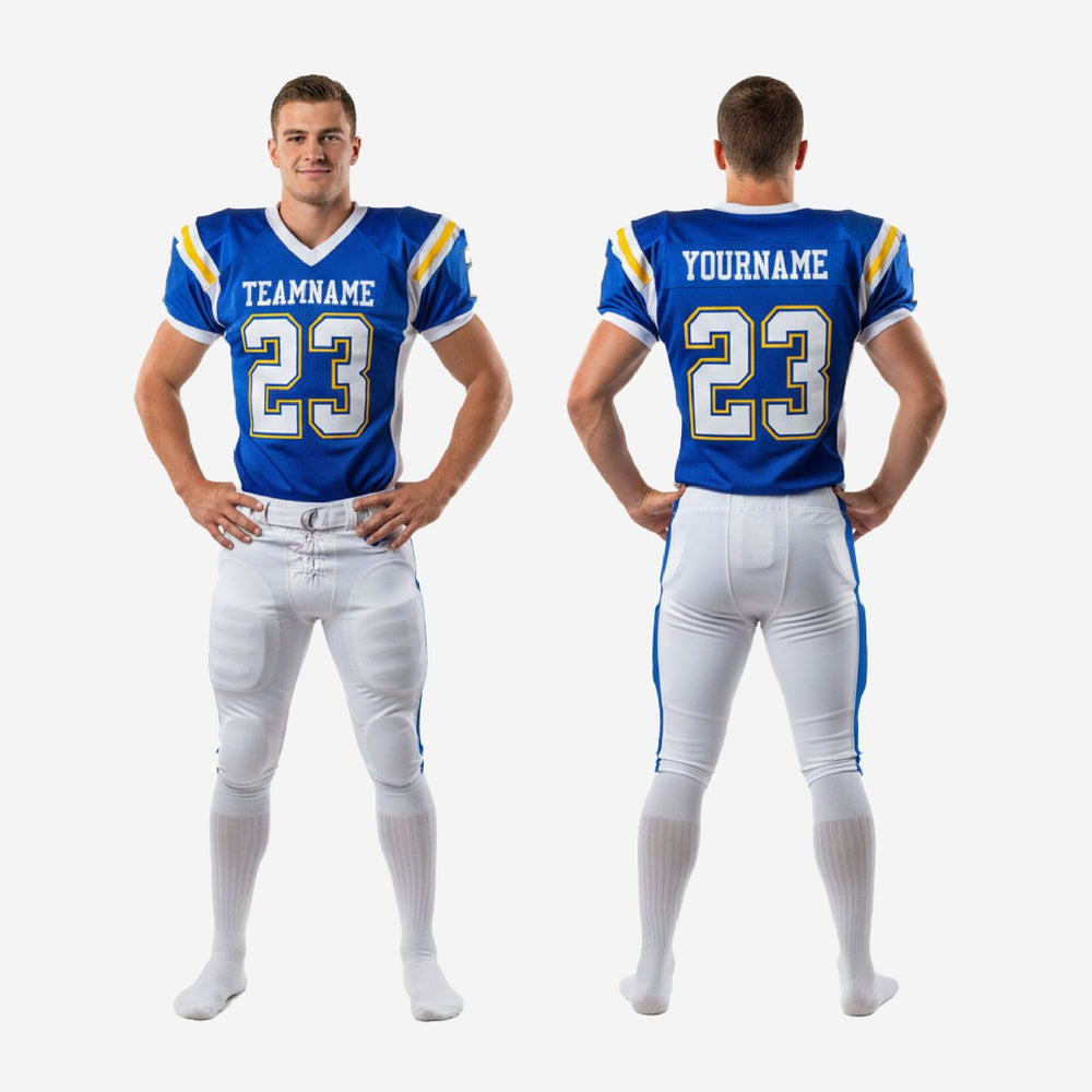 Blue and White Colorway - Custom American Football Team Uniforms