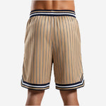 Full roster view of custom blue and white basketball shorts in youth and adult sizes for a complete squad