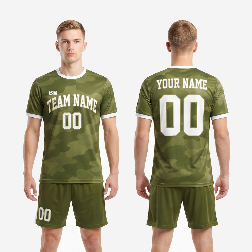 Bold Army Green Custom Soccer Uniform Sets Team Kit