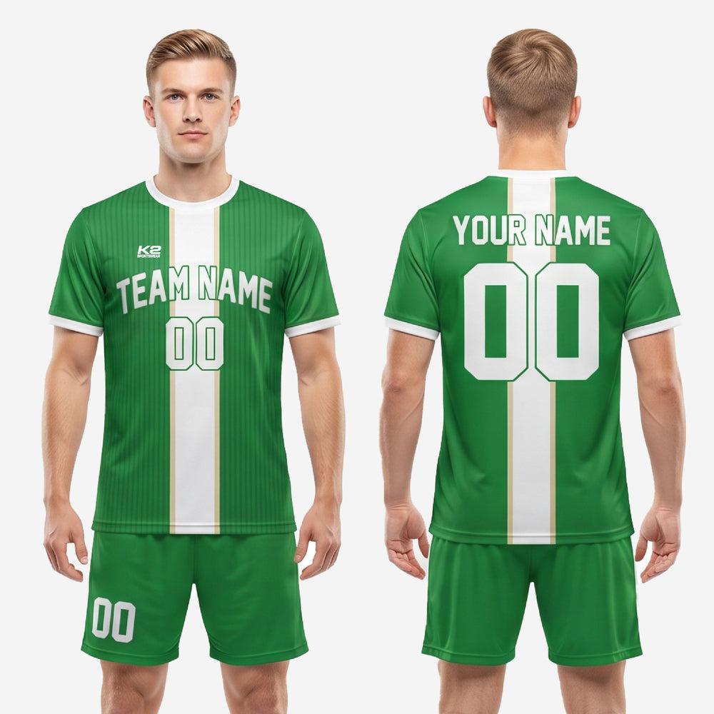 Bold Green Custom Men's Soccer Uniforms Team Kit