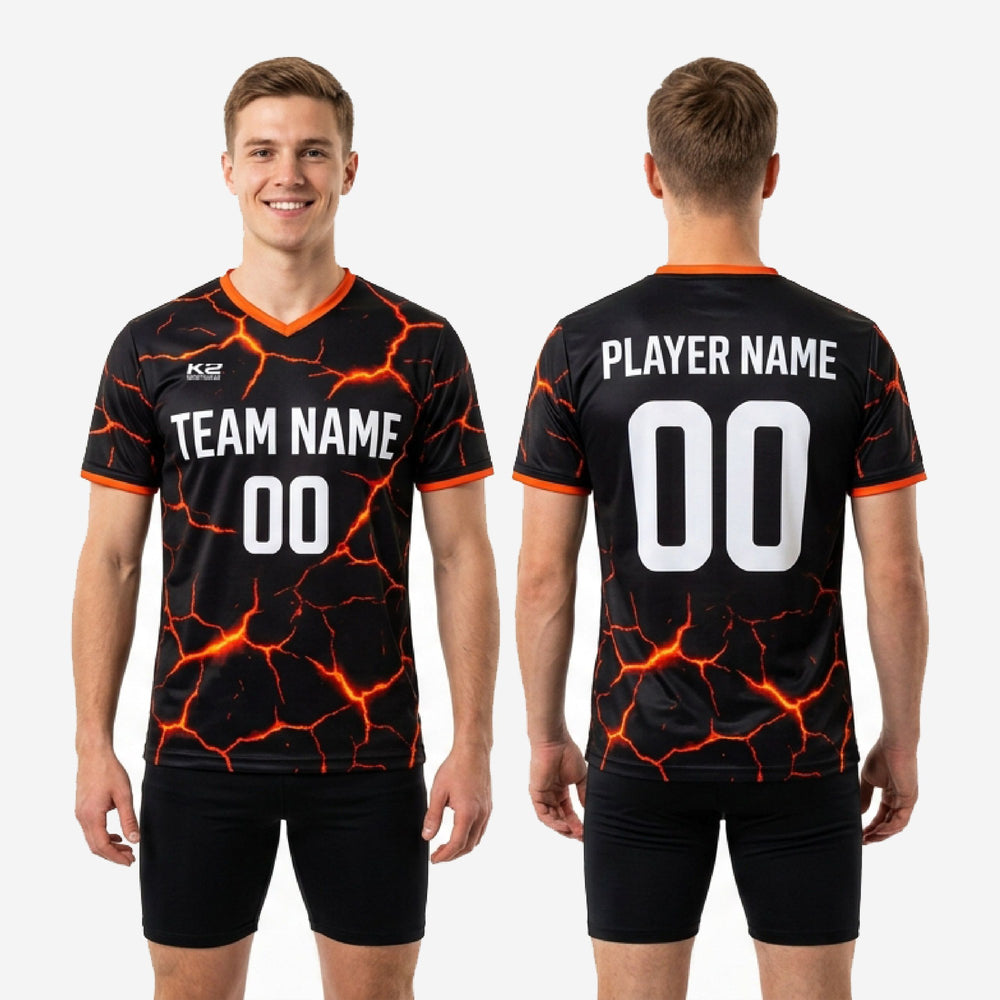 Bold Orange Custom Soccer Training Jersey Mens Full Print
