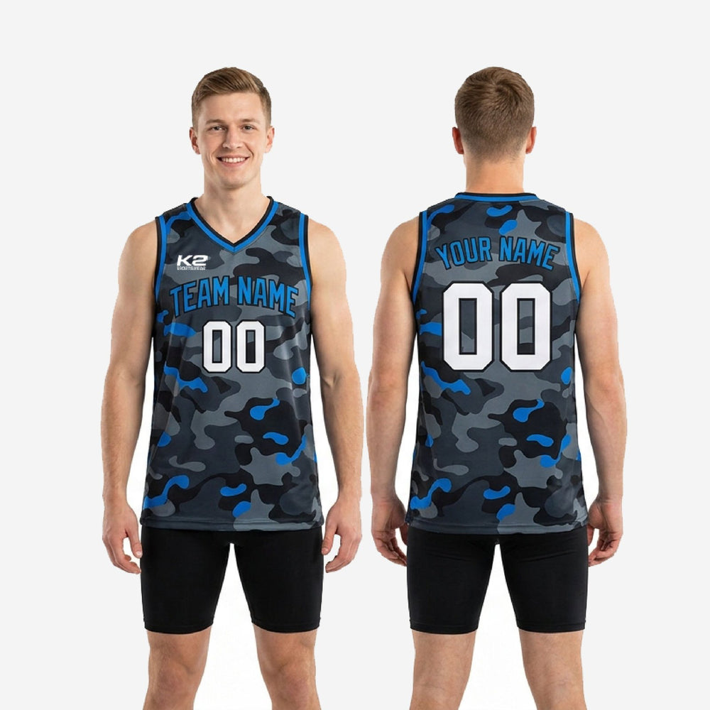 Custom Camo Basketball Jerseys - Blue and Gray Jerseys for the Season