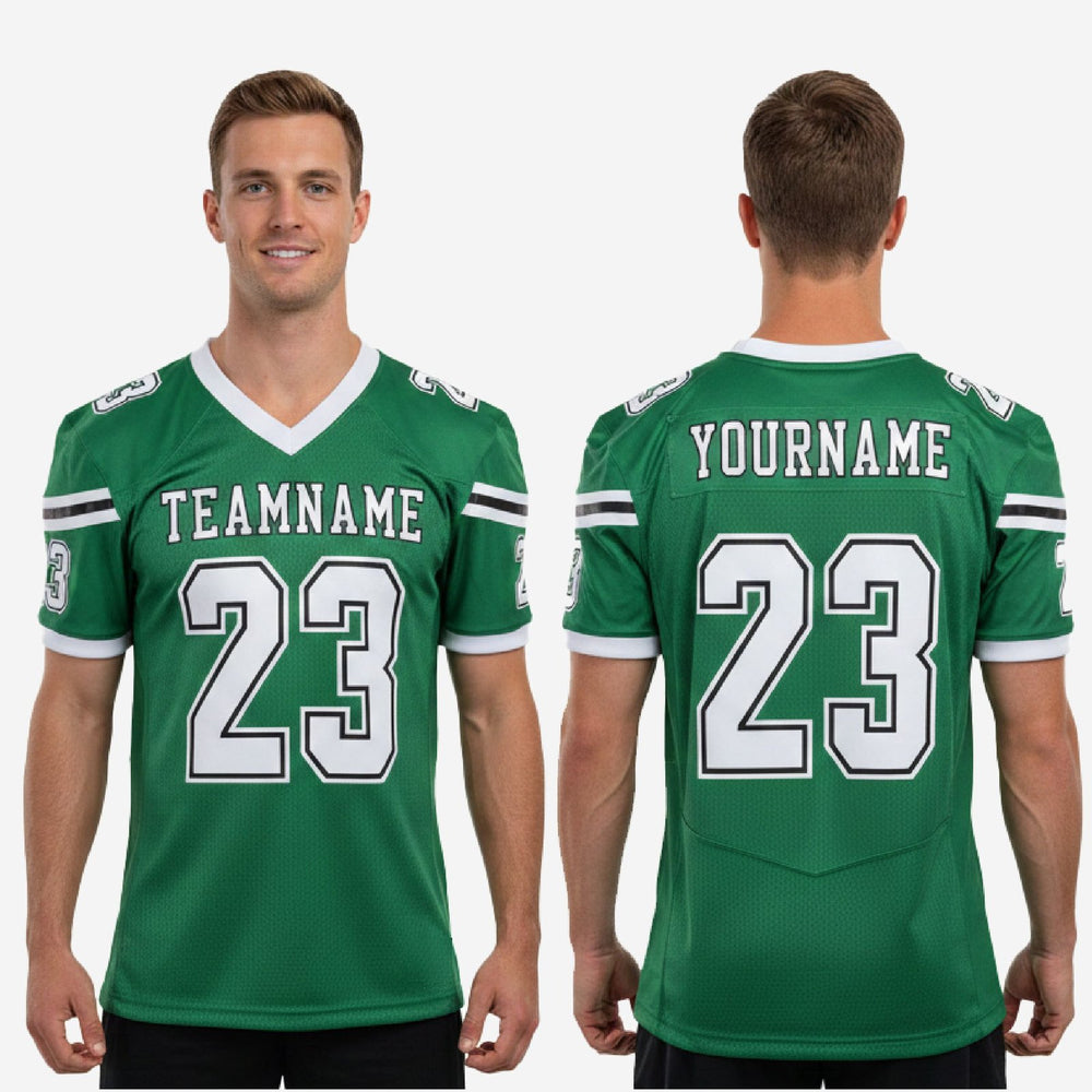 Side Panel Custom 7 on 7 Football Jerseys in Green and White
