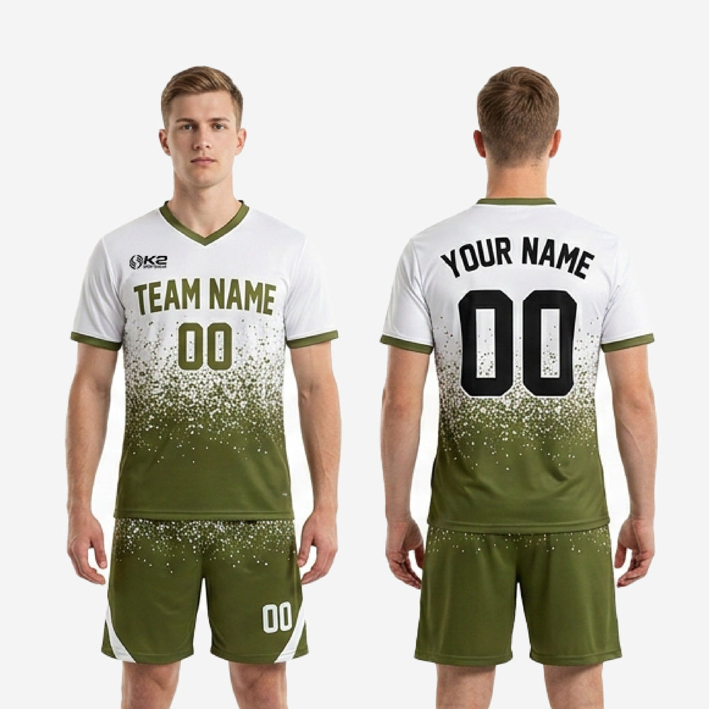 Custom Army Green Soccer Uniforms - Jersey and Shorts Set
