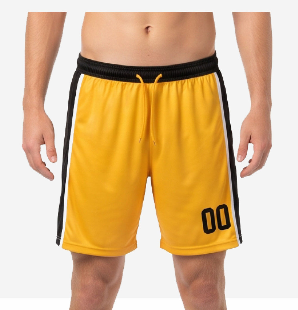 Custom Athletic Gold Soccer Shorts - Elastic Waistband