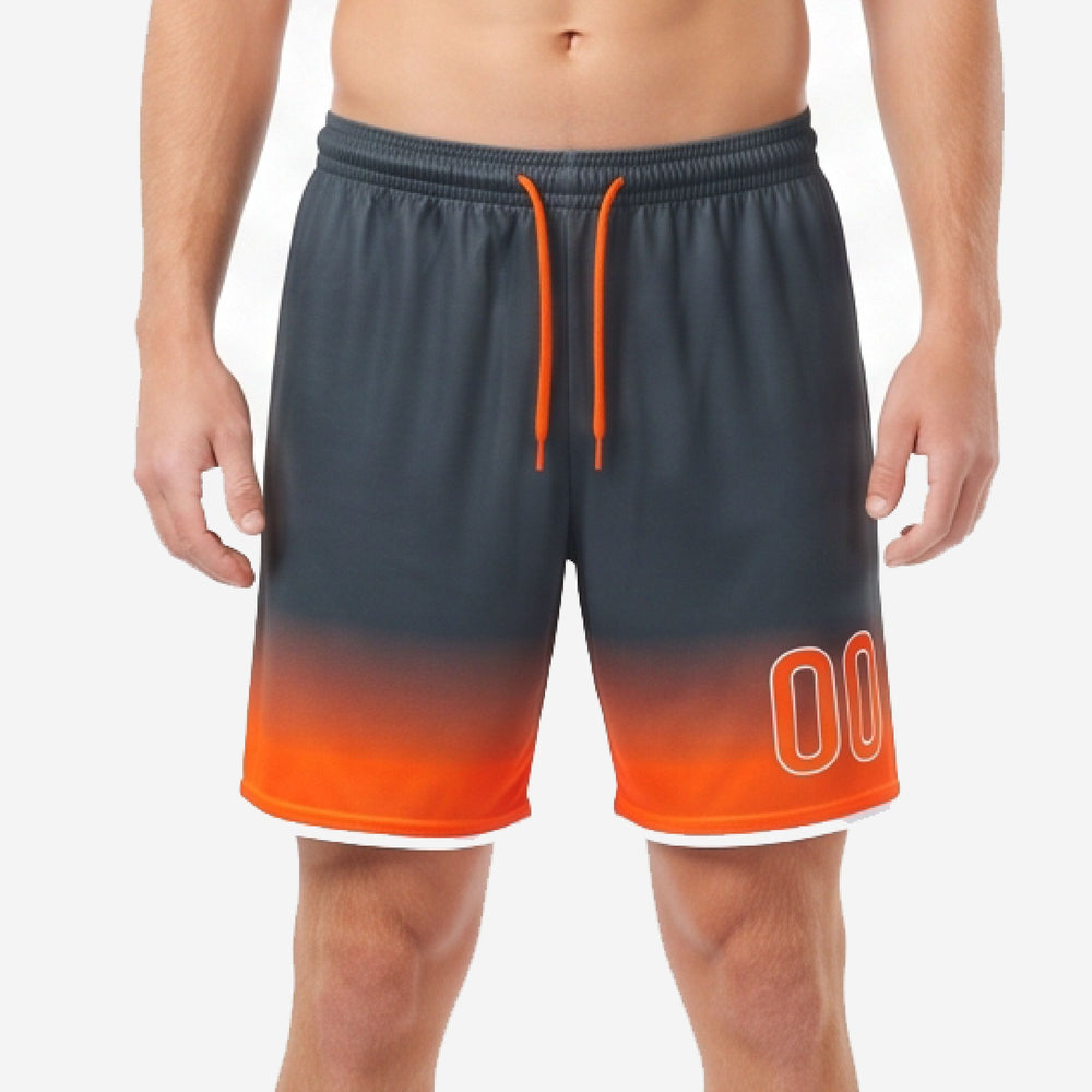 Custom Athletic Orange Soccer Shorts - Fade Resistant Print