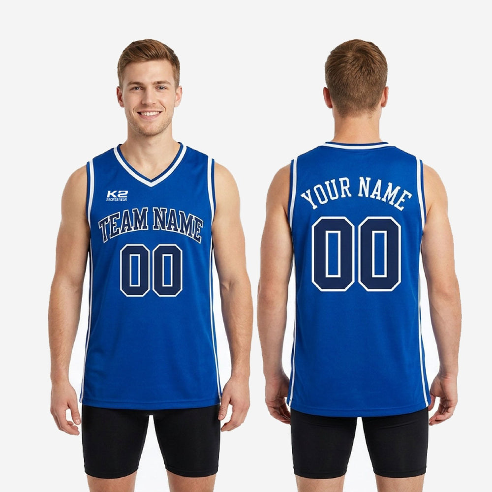 Custom Royal Blue Basketball Jerseys - Bold Front and Back Numbers