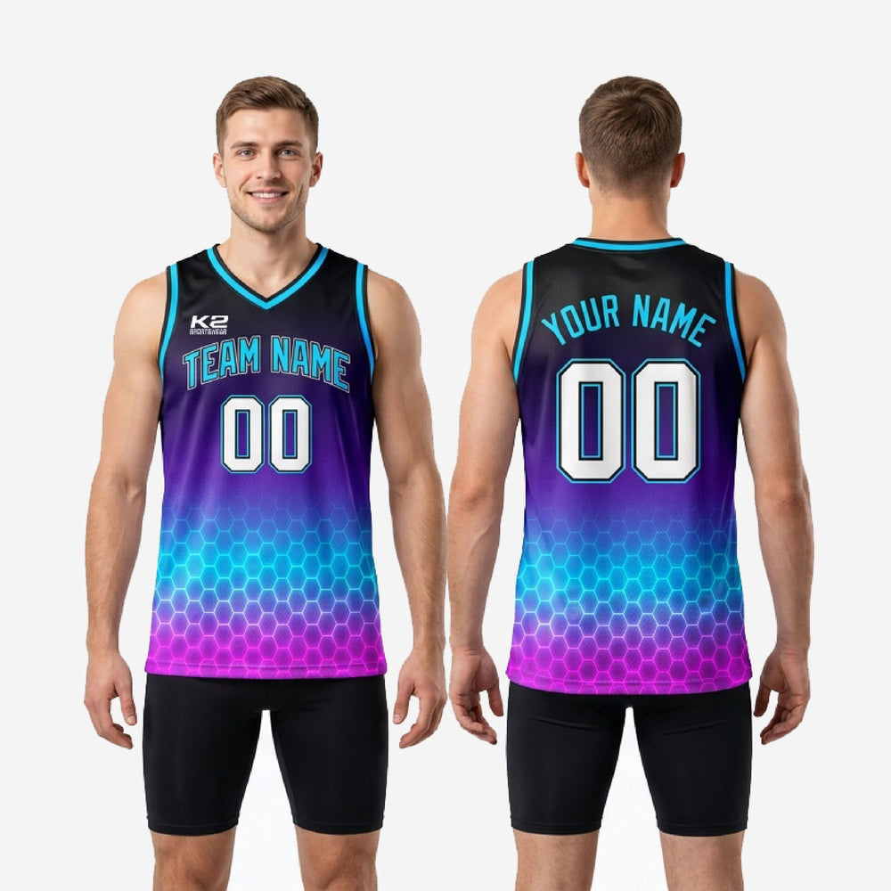 Custom Basketball Jerseys for Schools - Purple Neon Jersey