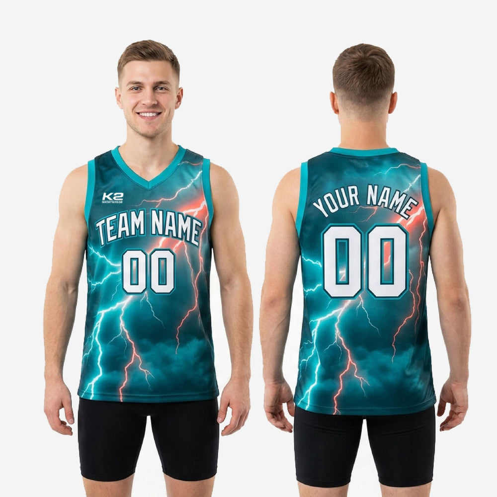 Custom Basketball Jerseys with Names and Numbers - Teal Tournament Jersey