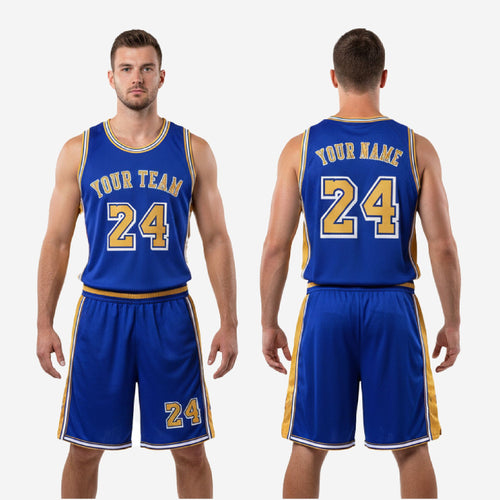 Royal Blue & Gold Basketball Uniform Set | Retro Custom Kit