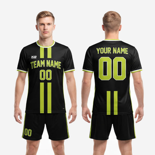 Custom Black All Black Soccer Uniforms | 2-Piece Team Kit