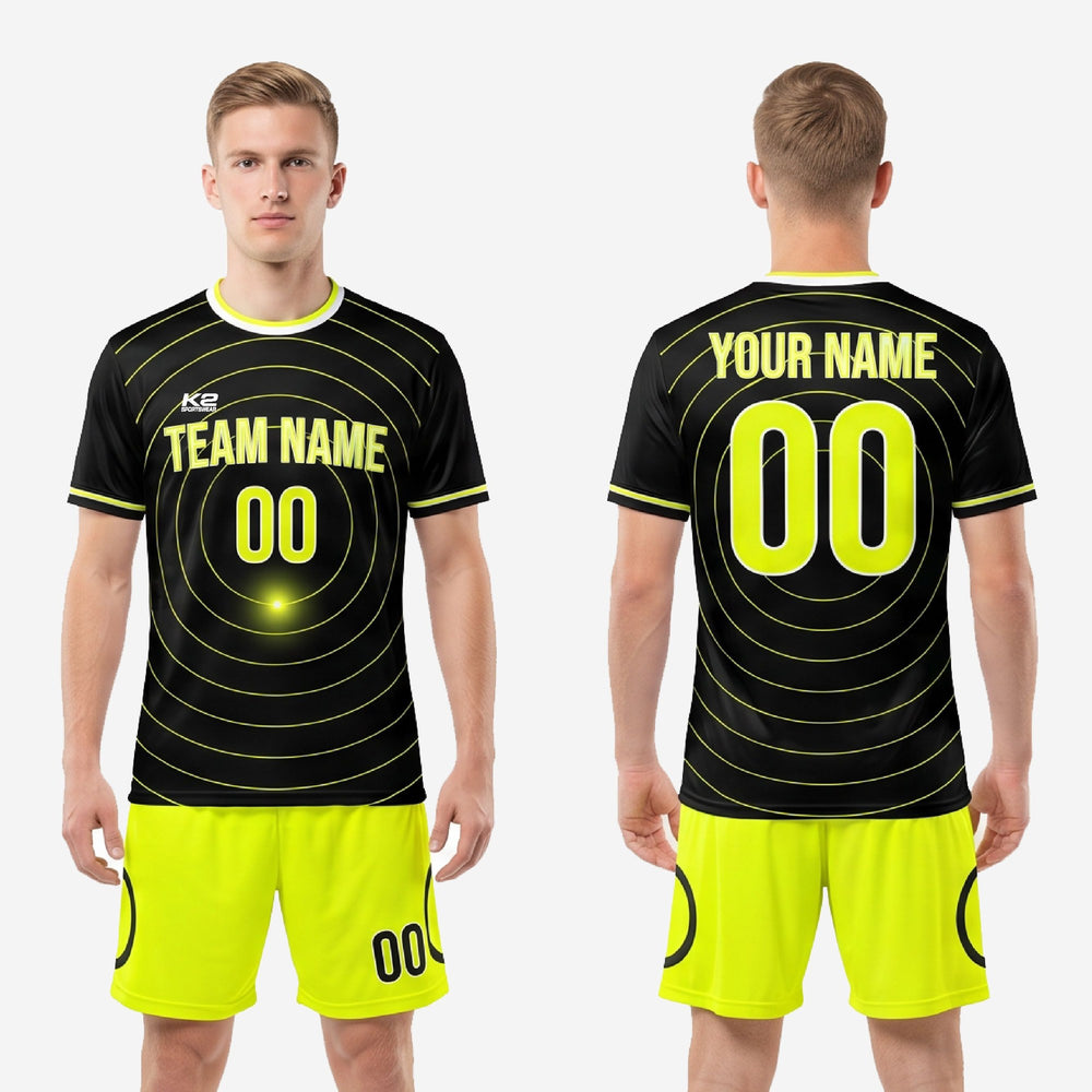 Custom Black and Yellow Soccer Uniforms for Club Squads