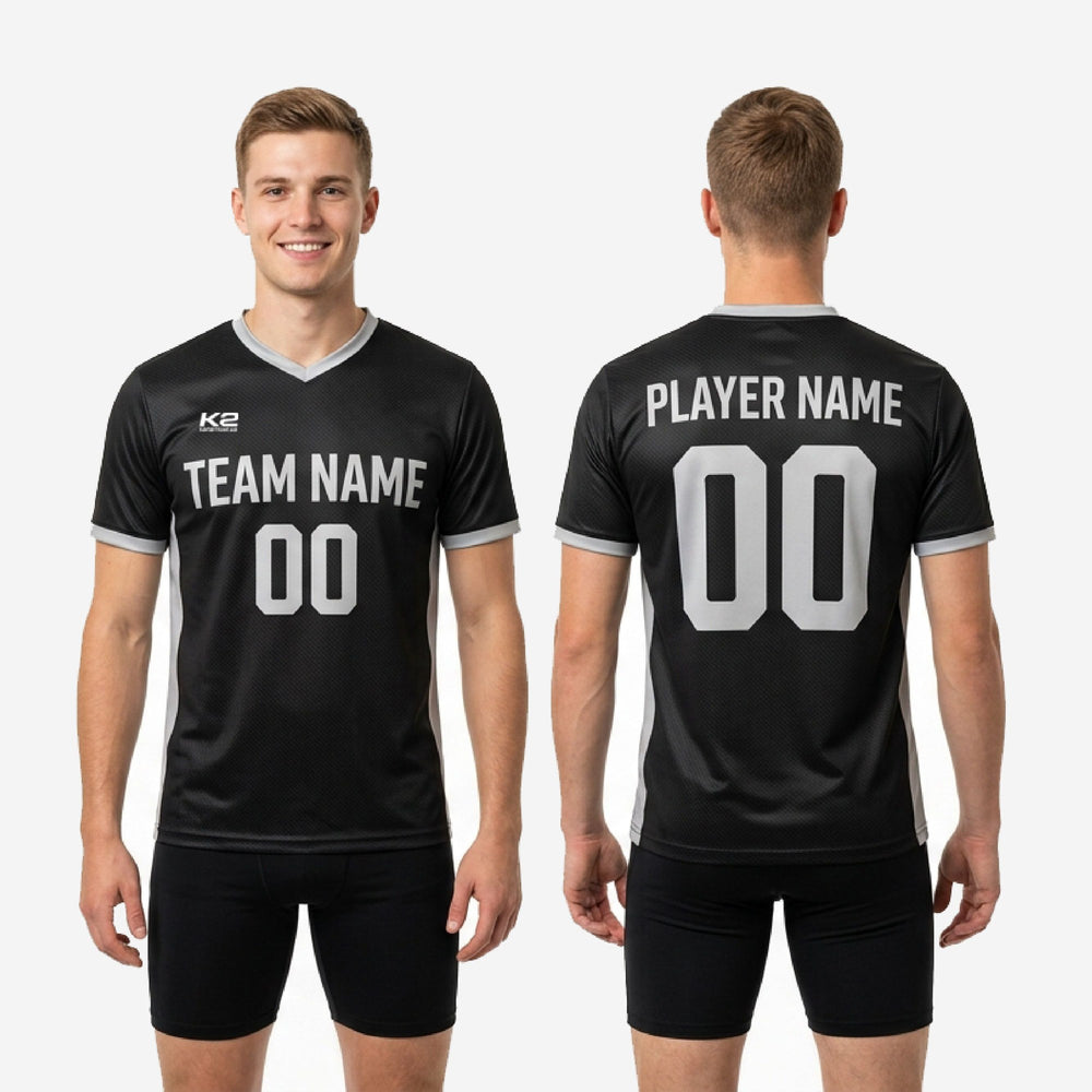 Custom Black and Silver Soccer Training Jersey - Team Name and Numbers