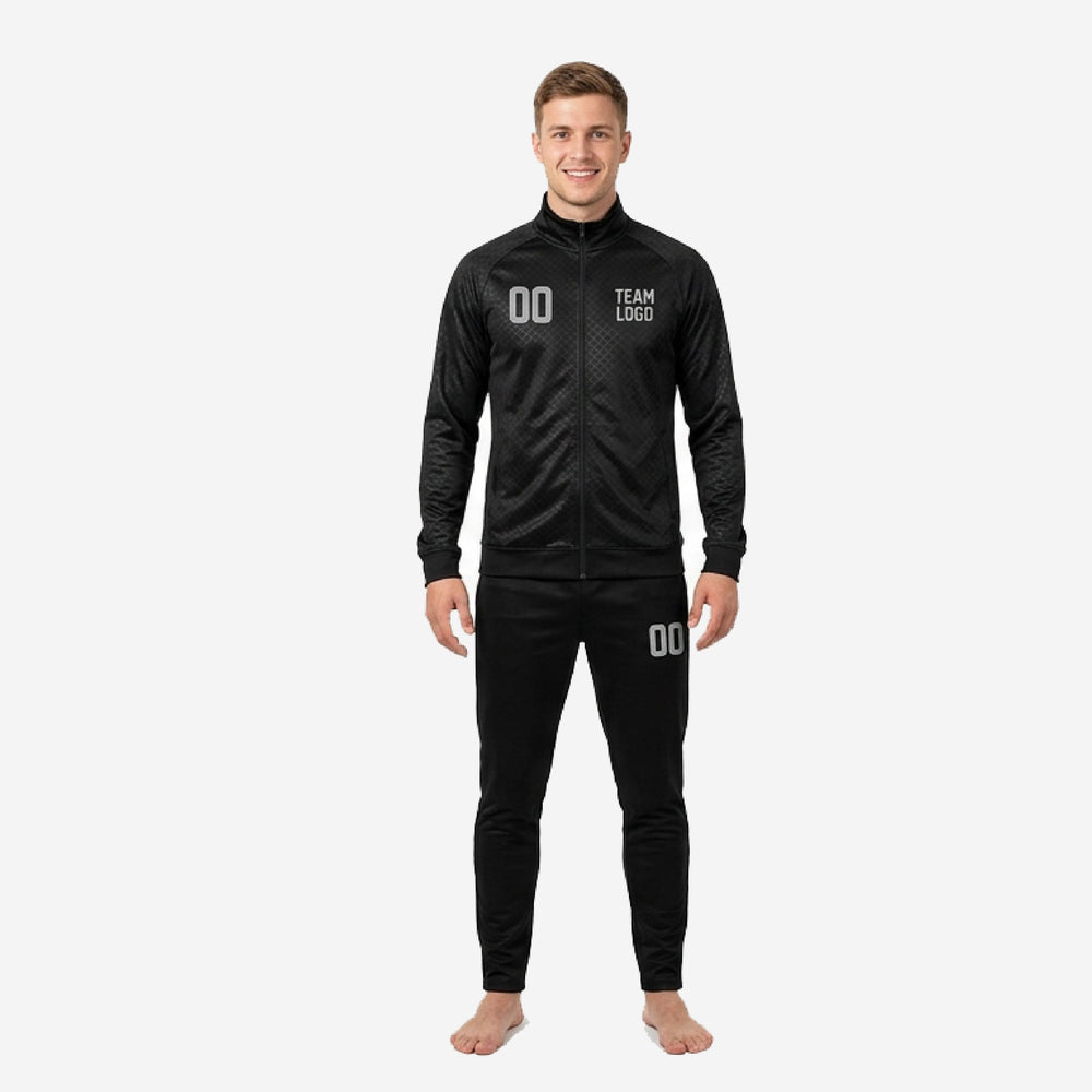 Custom Black Soccer Tracksuit - Black Kit for Club Leagues