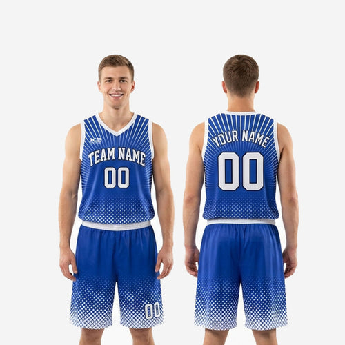 Custom Blue Basketball Uniforms with Team Name and Numbers - Royal