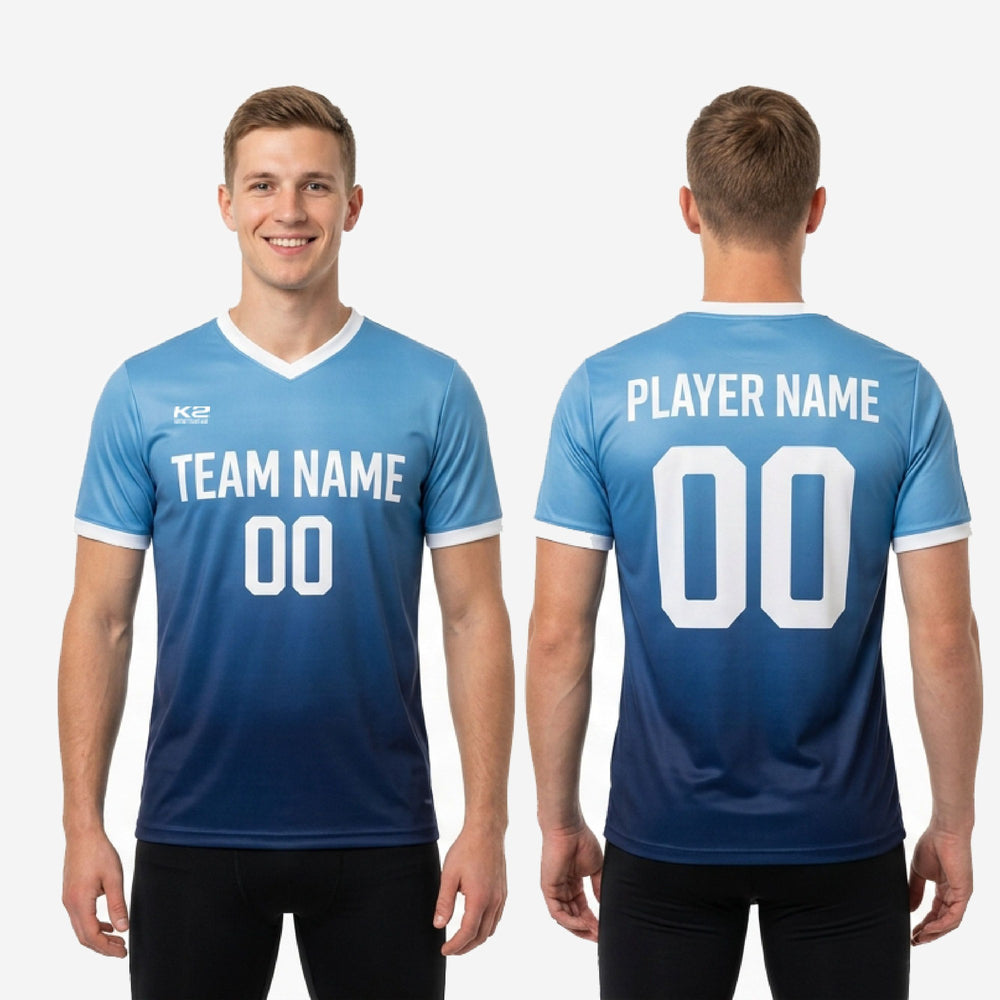 Custom Blue and White Training Jersey | Fade Resistant Print