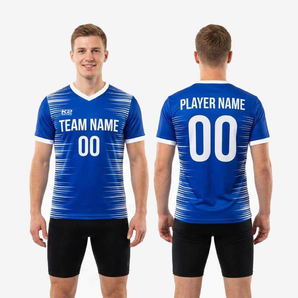 Custom Blue and White Training Jersey - Moisture Wicking