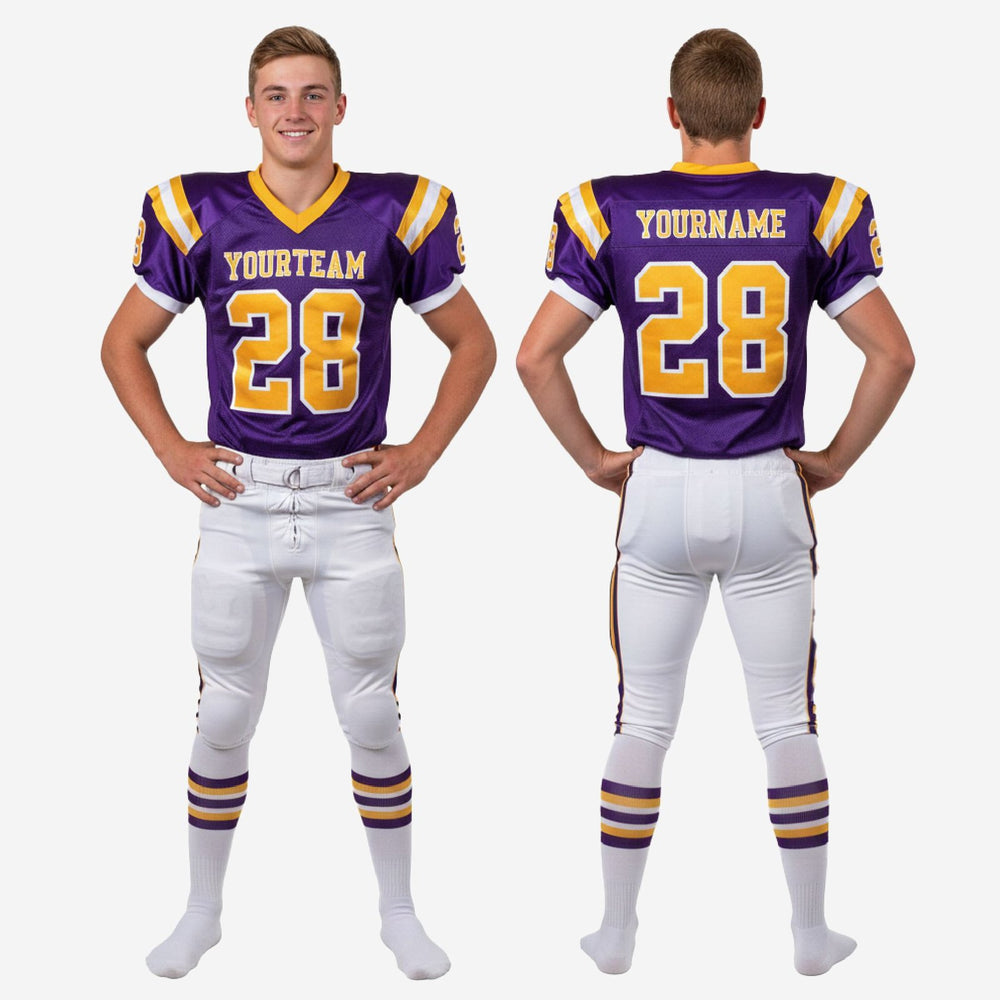 Custom Boys Football Uniforms - Purple and Gold Team Order Set