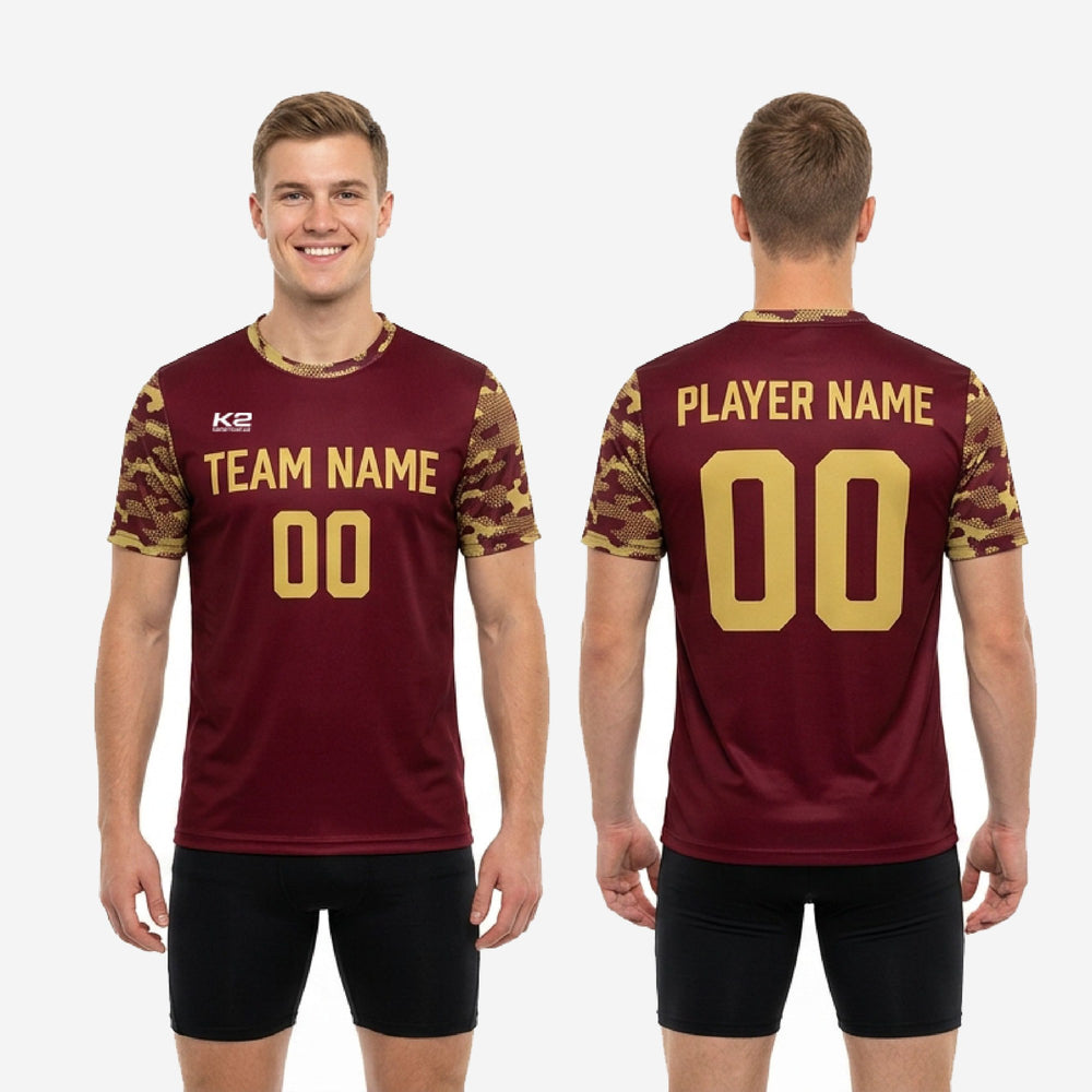 Custom Camo Soccer Training Jersey - Maroon Kit for Club Leagues