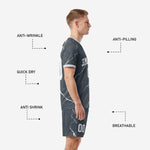Custom charcoal marble soccer uniforms for teams, full kit with matching shorts