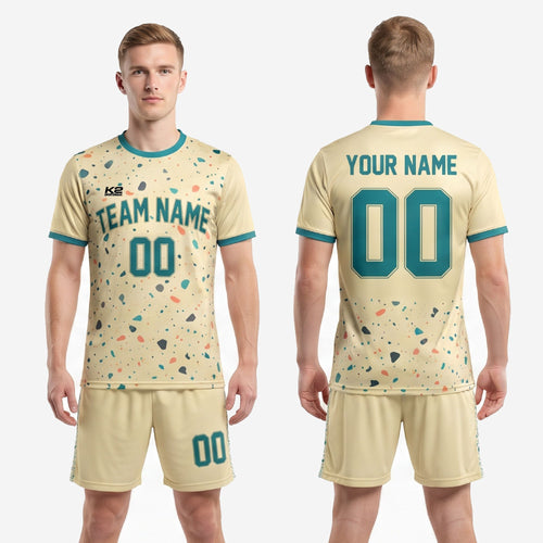Custom Cream Soccer Outfits Men | Fade Resistant Print