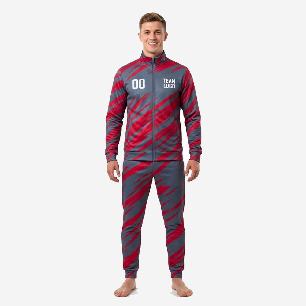 Custom Crimson Soccer Tracksuit Set | 2-Piece Warm Up Kit