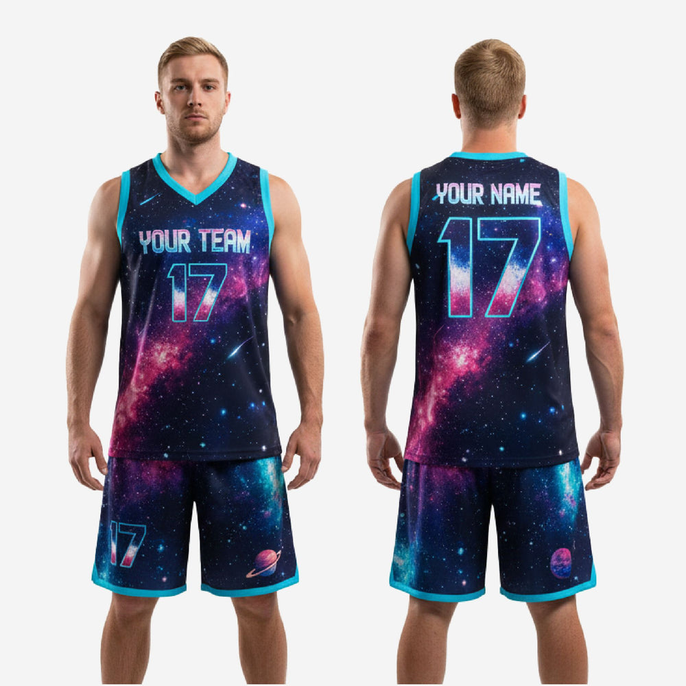 Galaxy Basketball Uniform Kit | Sublimated Space Print Team Set