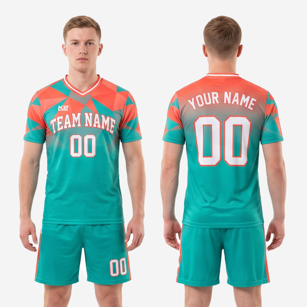 Teal & Coral Soccer Kits | Custom Sublimated Uniform Set