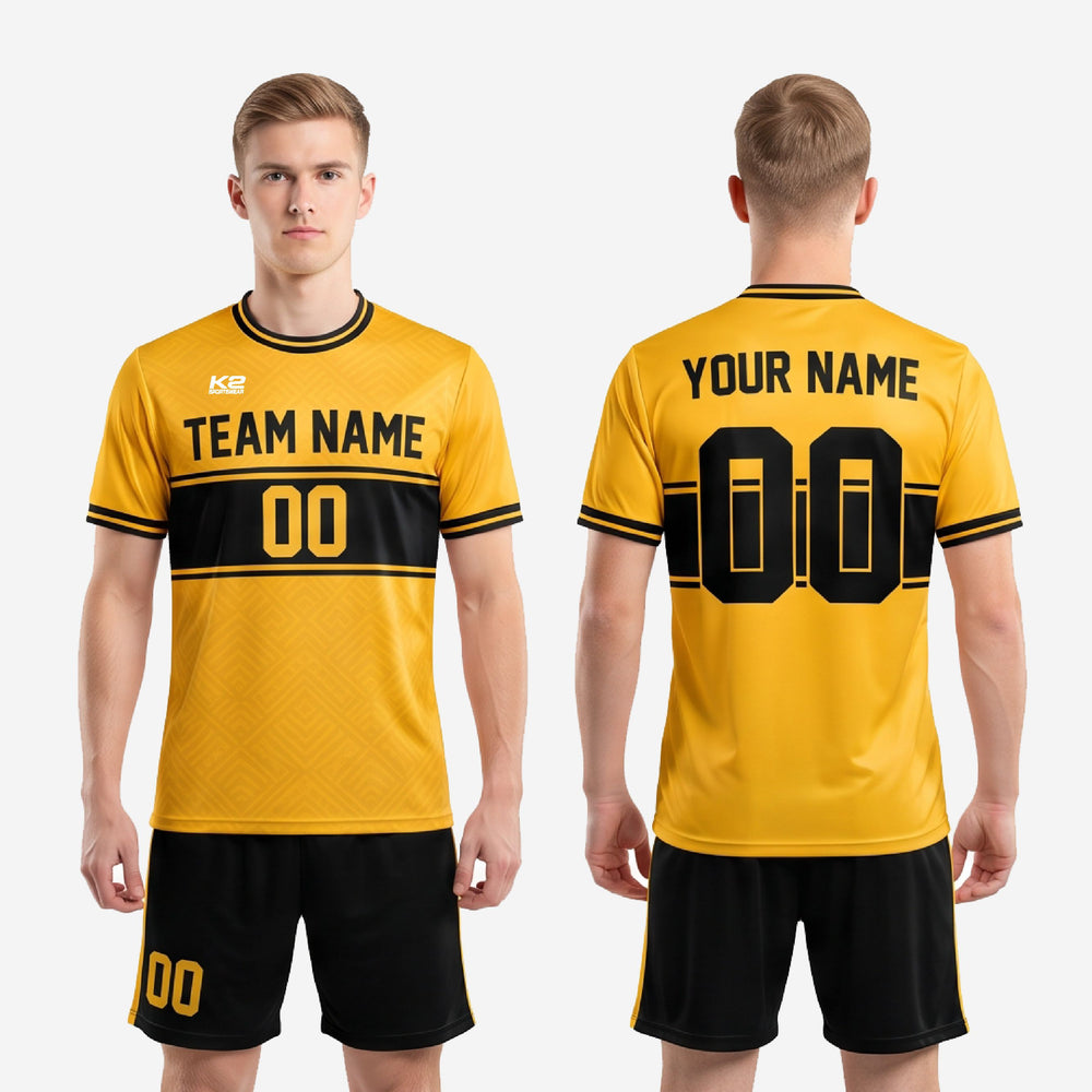 Athletic Gold & Black Soccer Uniform Kit | Custom Sublimated Set