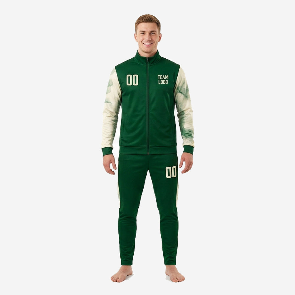 Custom Green and White Soccer Tracksuit | Full Sublimation