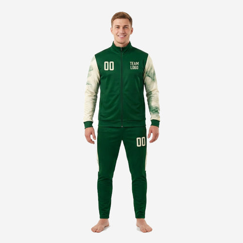 Custom Green and White Soccer Tracksuit | Full Sublimation