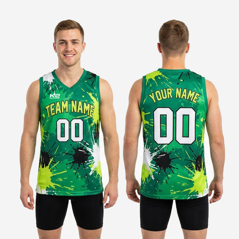 Custom Green Basketball Jerseys with Team Name and Numbers - Splash