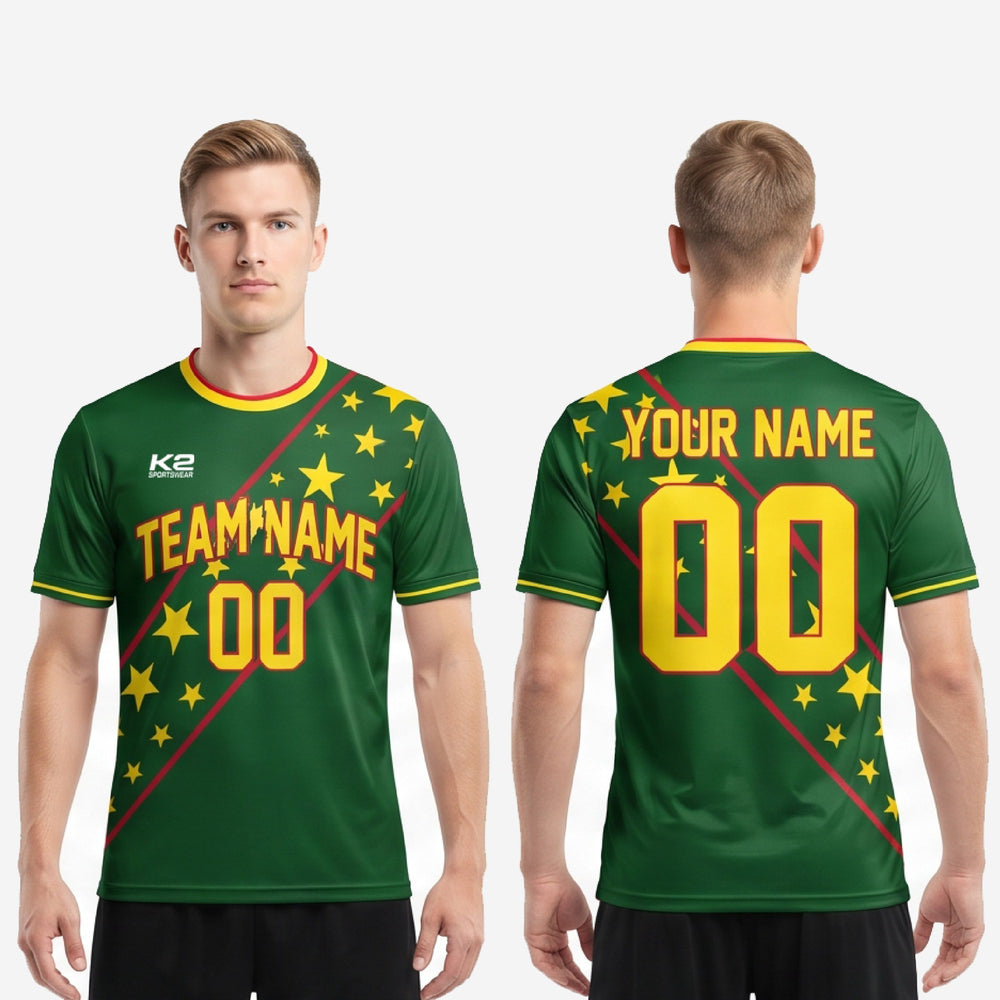 Green Soccer Jersey - Custom Forest Green, Full Sublimation