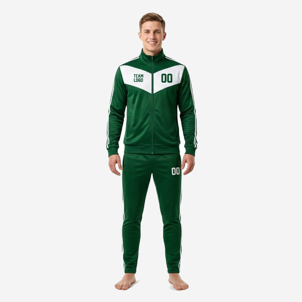 Forest Green/White Custom Green Soccer Tracksuit | 2-Piece Set
