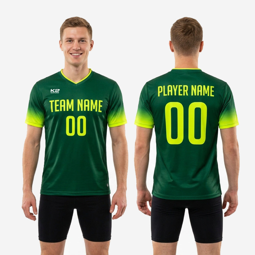 Custom Green Soccer Training Jersey - Forest, Moisture Wicking