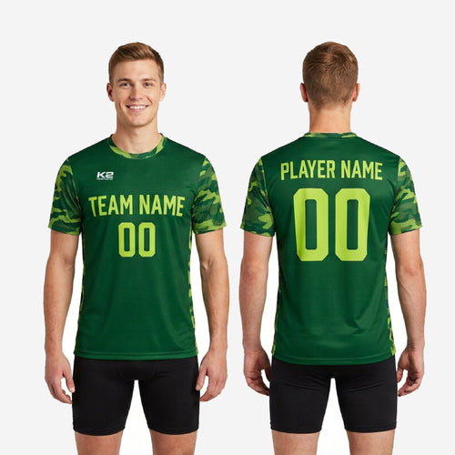 Breathable Mesh Custom Green Soccer Training Jersey - Forest Green
