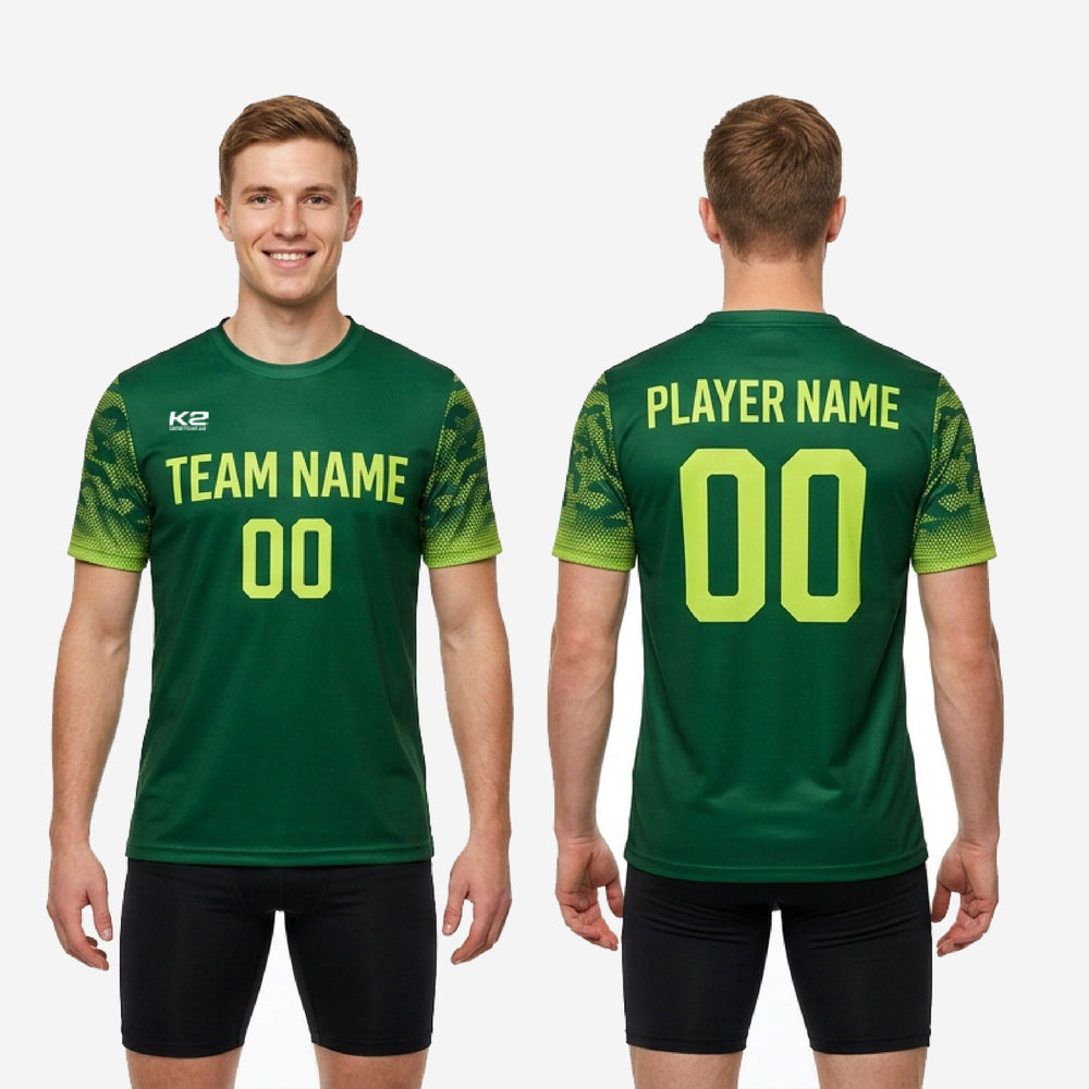 Green Soccer Training Jersey - Custom Forest Green, Full Dye