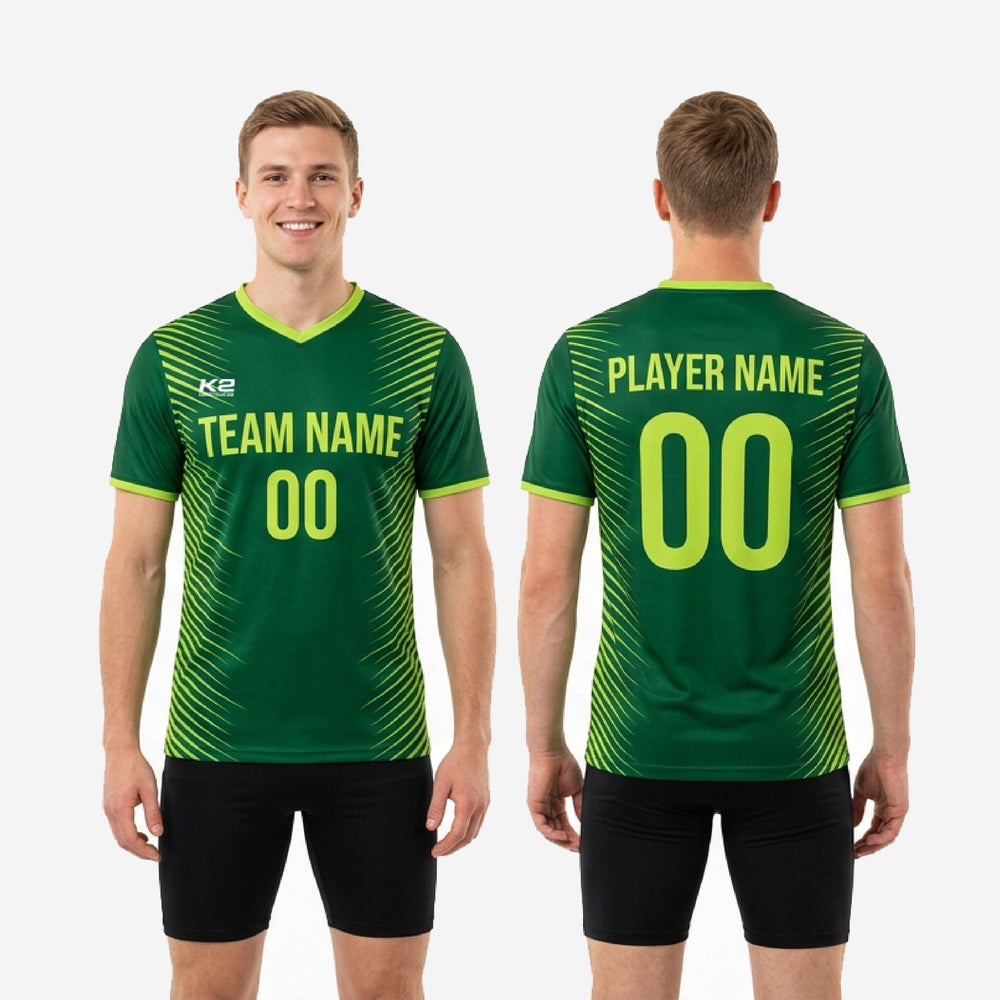 Custom Green Soccer Training Jersey with Team Name and Numbers