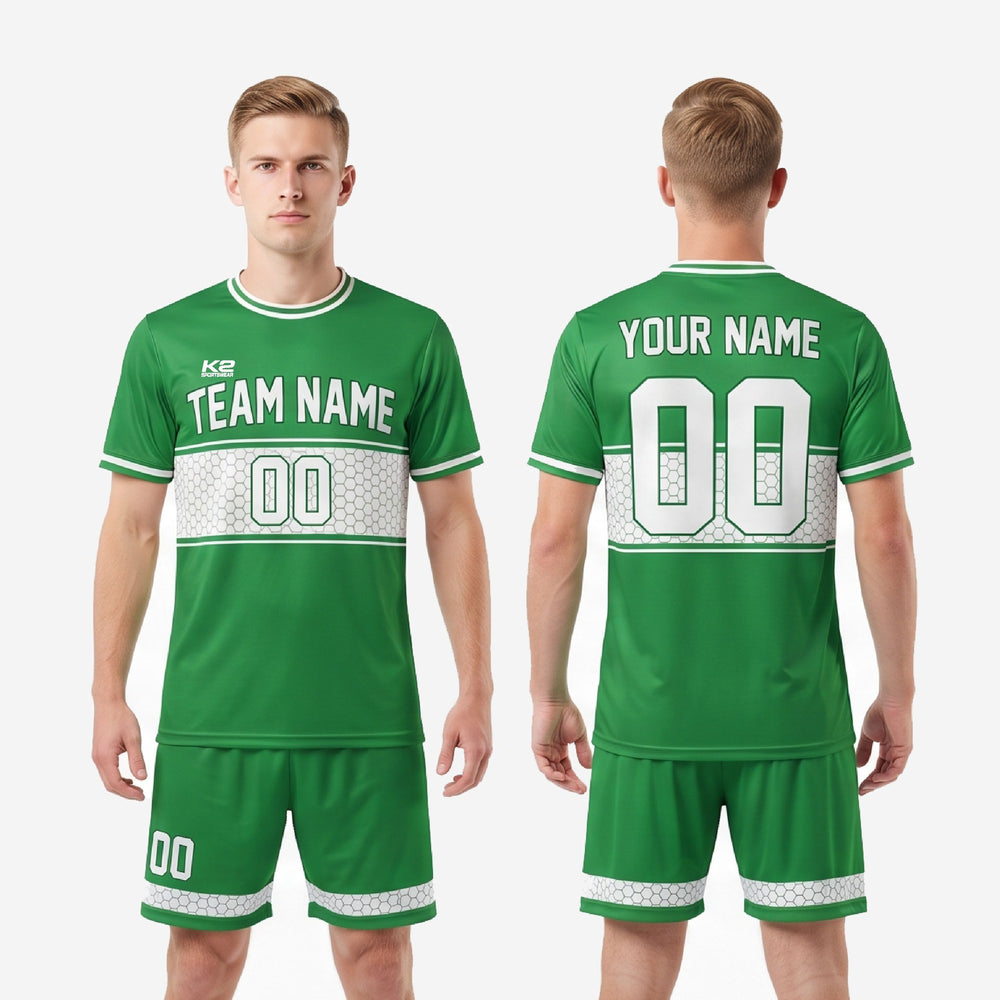 Custom Green Soccer Uniforms - Kelly Green, Breathable Mesh