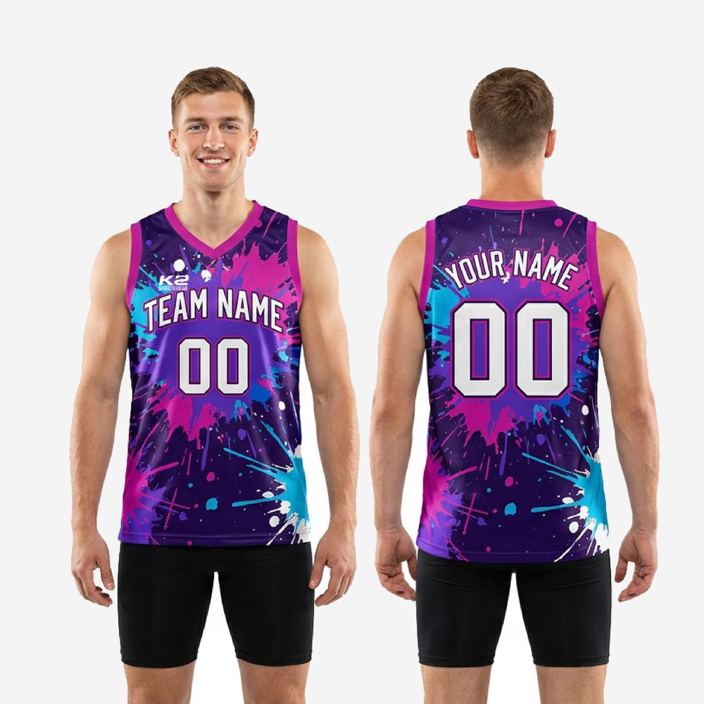 Custom High School Basketball Jerseys - Purple and Pink