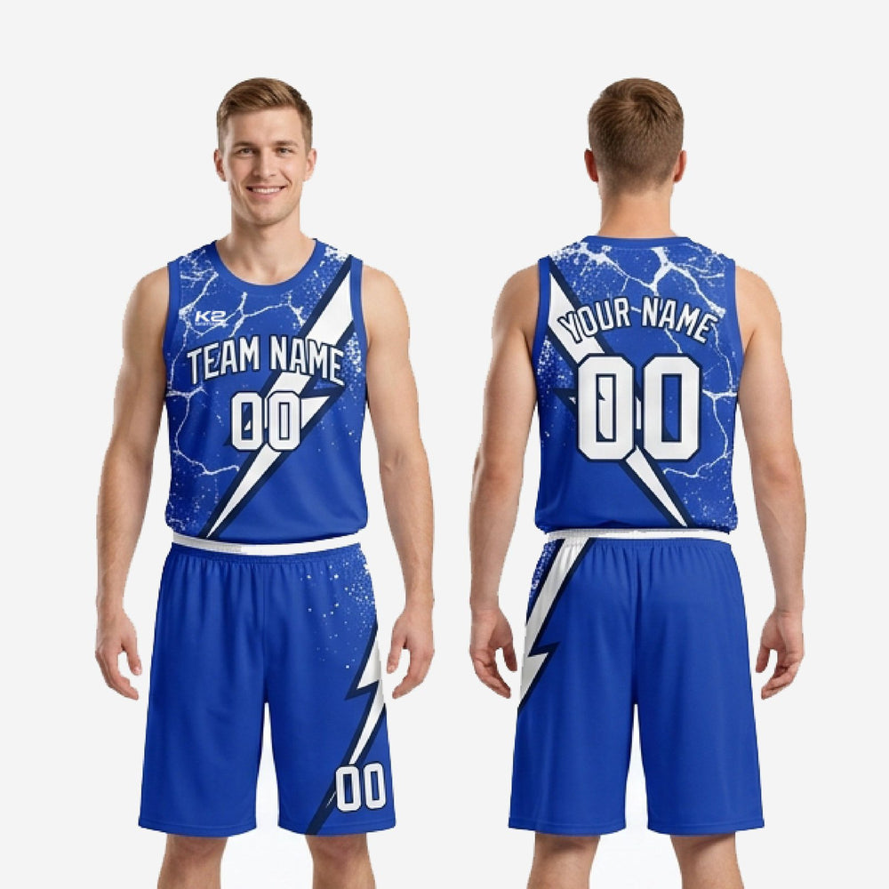Custom High School Basketball Uniforms Royal Blue - Made to Order Team Set