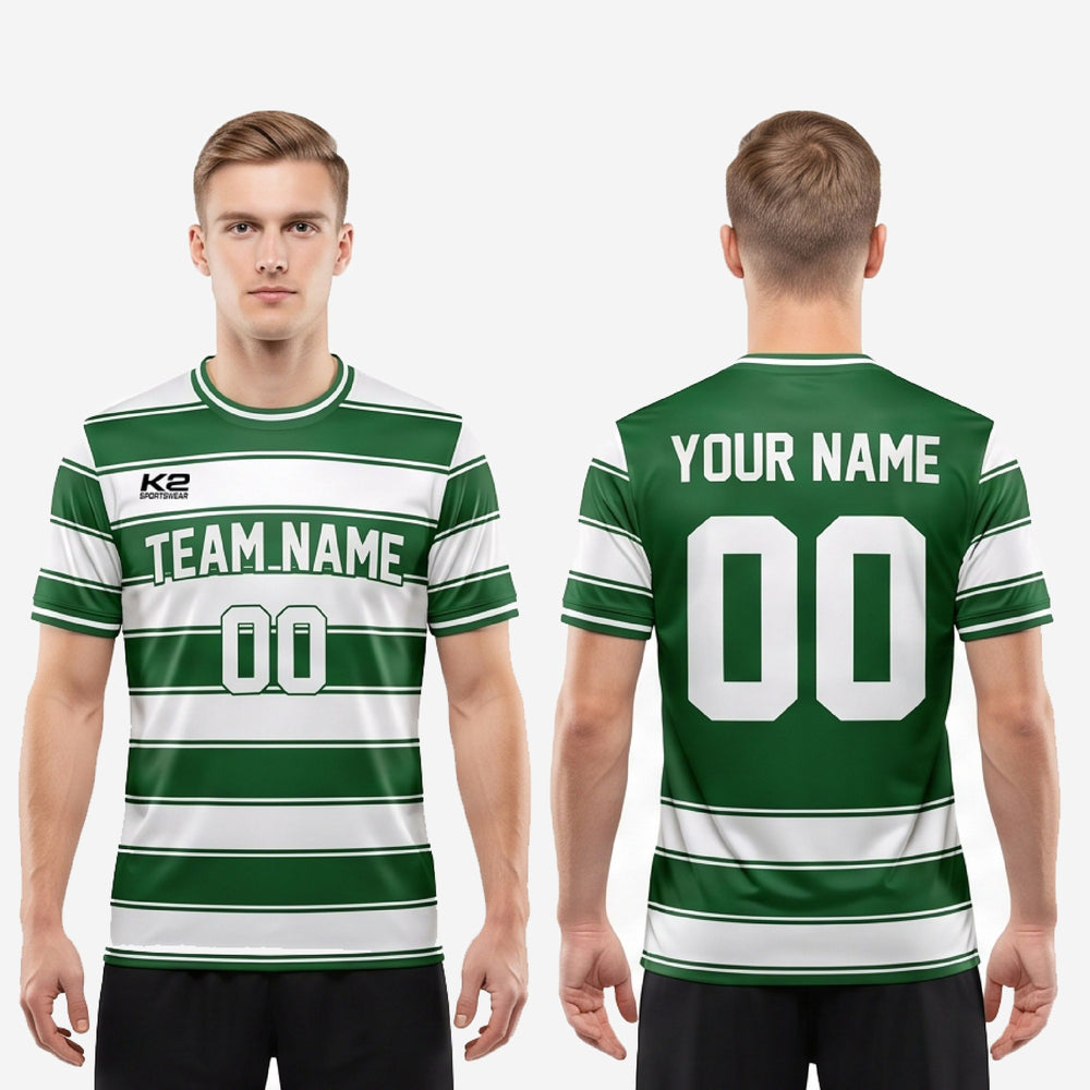 Custom Green and White Green Soccer Jersey Team - Full Sublimation