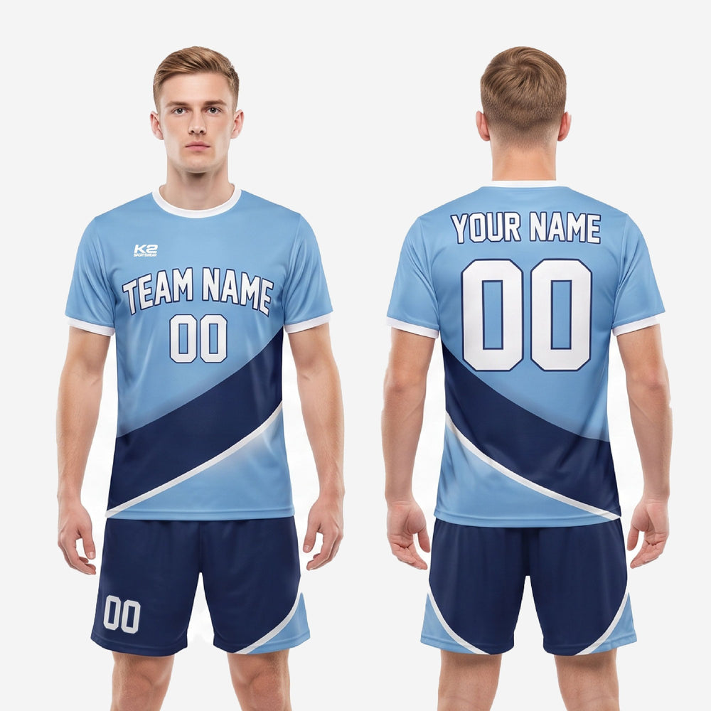 Custom Light Blue Soccer Uniform - Jersey and Shorts Set