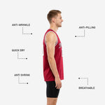 Back view of custom maroon basketball jersey with player name across upper back and large back number below