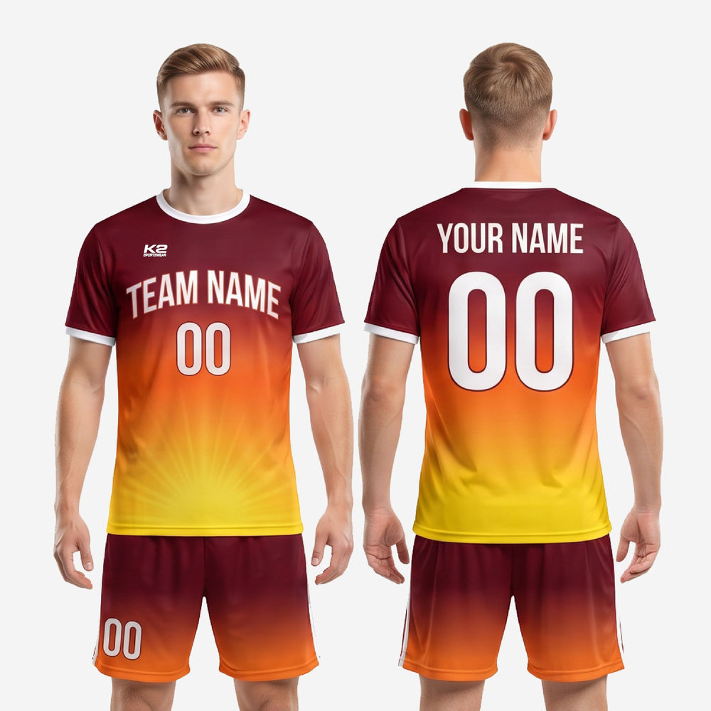 Professional Soccer Team Uniforms - Custom Maroon, Full Dye
